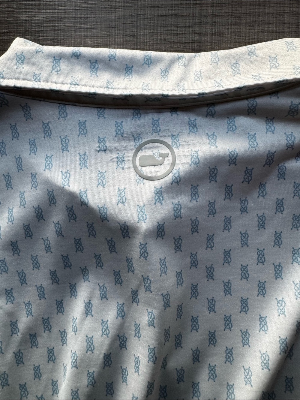 Vineyard Vines Performance Men’s White Polo with Light Blue Micro-Print - Picture 5 of 6